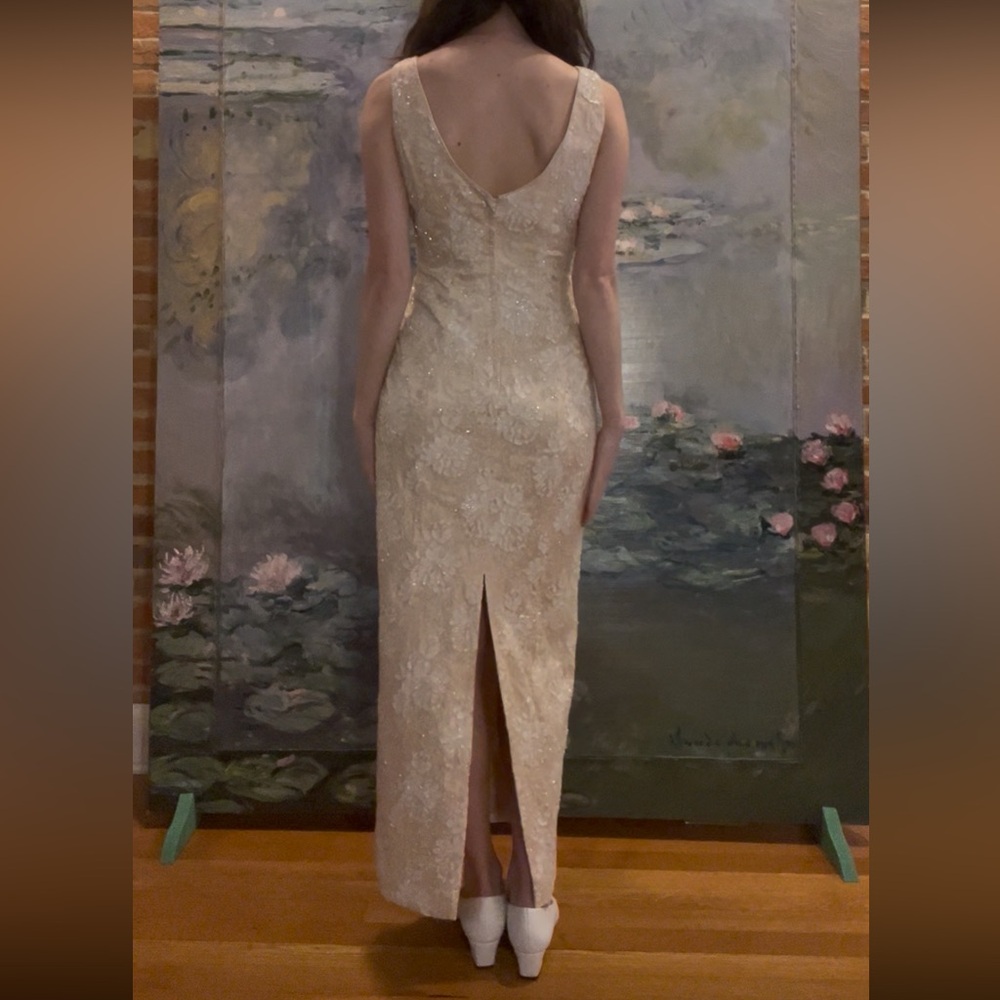 Carmen Marc Valvo Bridal Pink Floral Dress - Picture 3 of 8